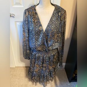 Michael Kors dress - navy with tan and gold